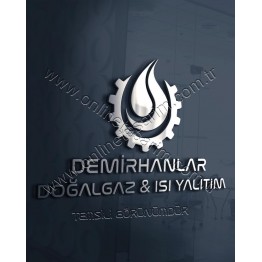 Doğalgaz, Mühendislik Firması Logo Örneği - Ateş, Çark, Makine Sembollü (330 TL)