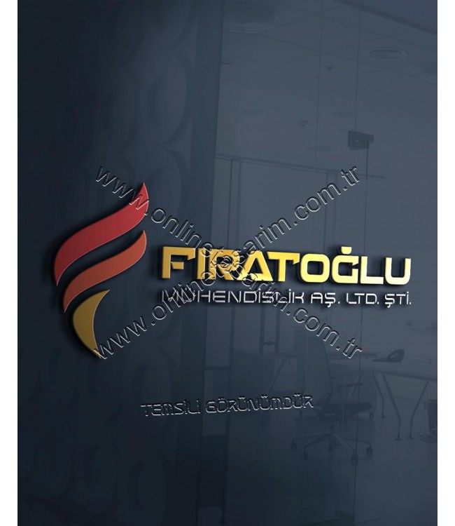 Ateş Sembollü Mühendislik firması şirketi logo örnek tasarım çalışması