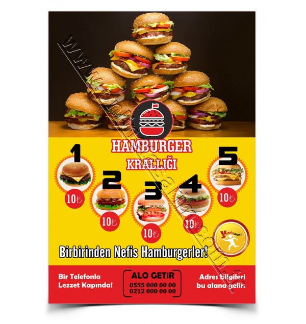 Hamburgerci Broşür Tasarım Baskı Hizmeti - Online Tasarım
