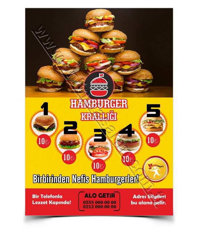 Hamburger Restaurant - Hamburgerci Broşür Örneği